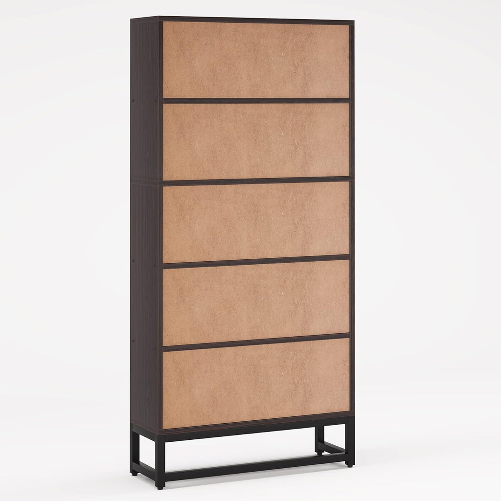70.87" 5-Tier Sandalwood Heavy Duty Bookshelf