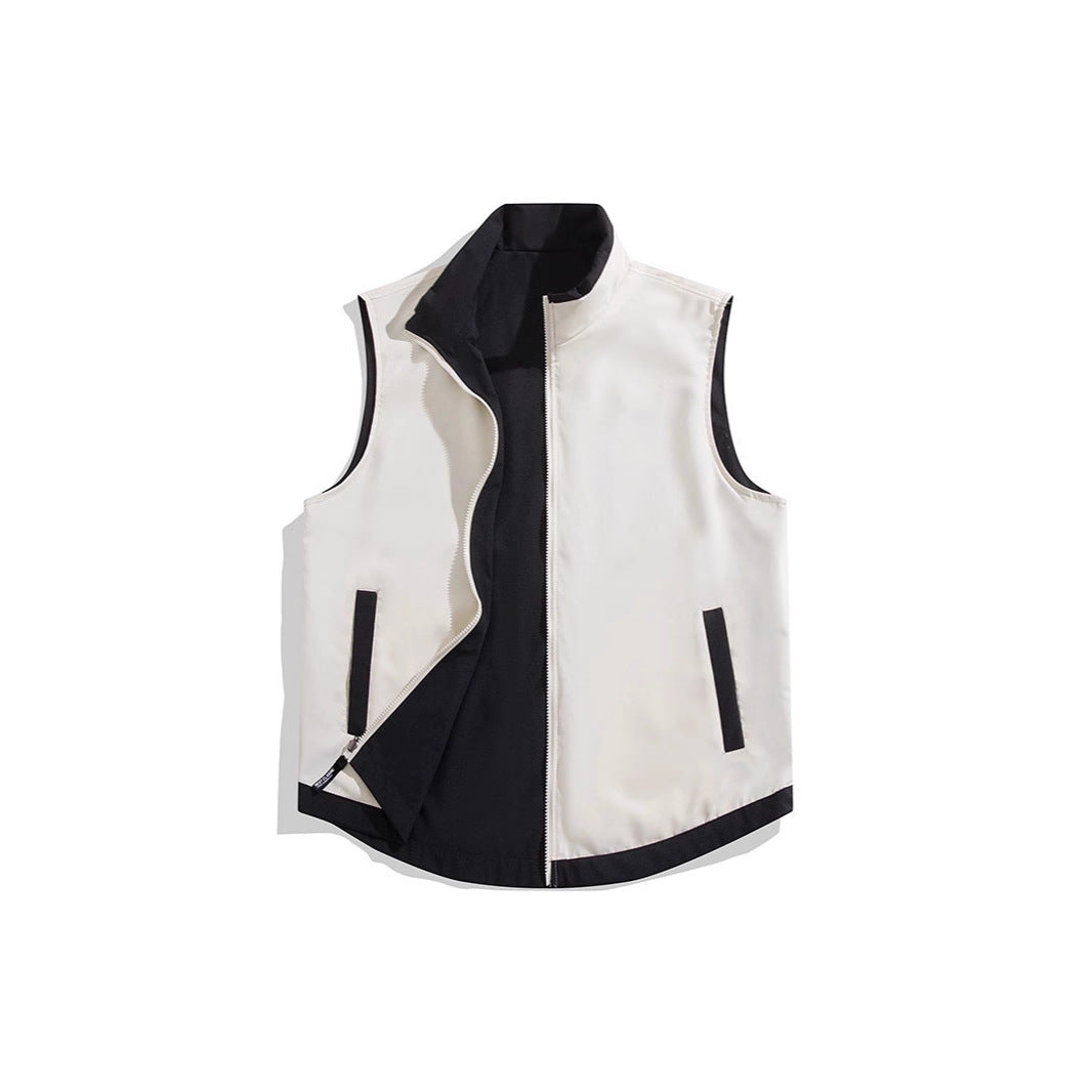Color-block Reversible Vest Jacket