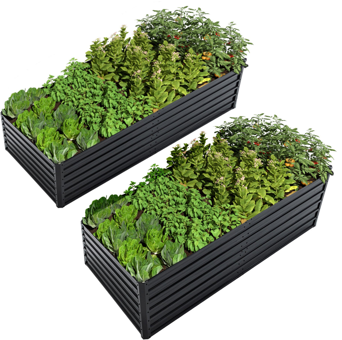 2 Pack Metal Raised Garden Bed Kit Outdoor