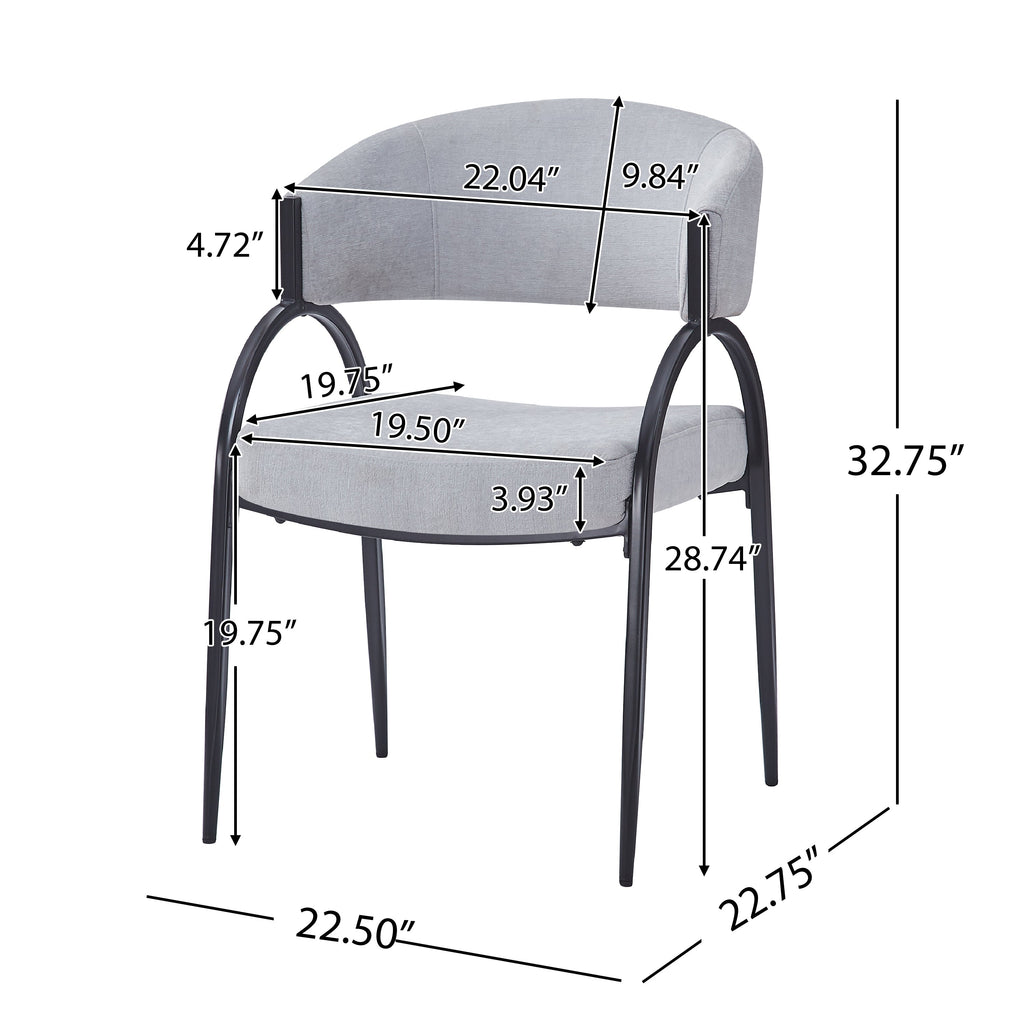 Upholstered Dining Chairs With Metal Legs (Set of 2)