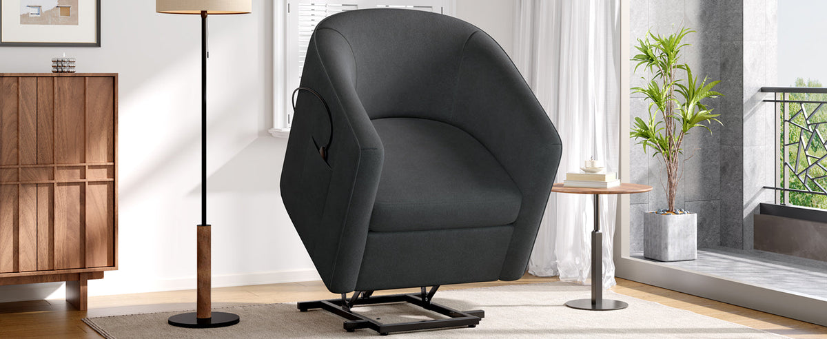 Power Lift Recliner Barrel Shape Recliner Chair