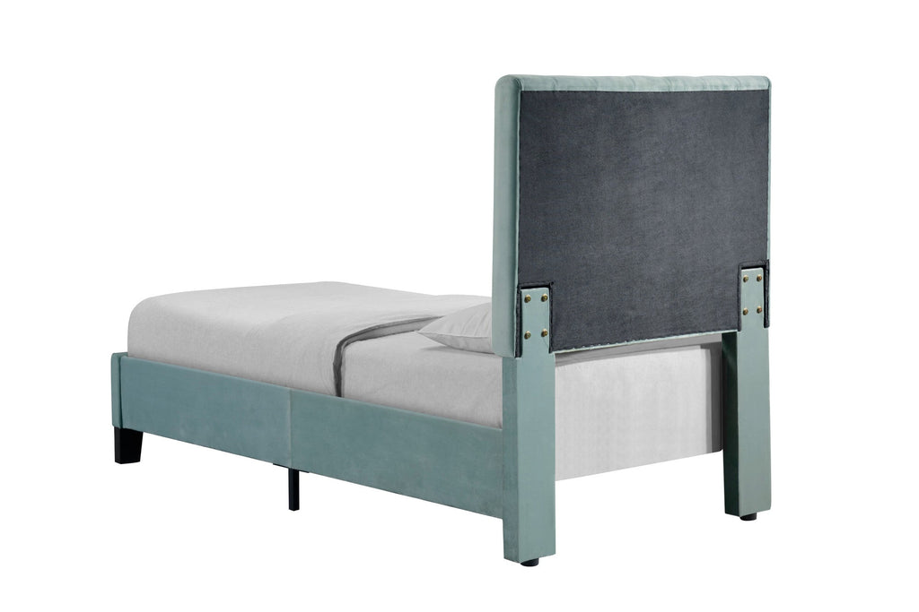 Blue Twin Upholstered Bed