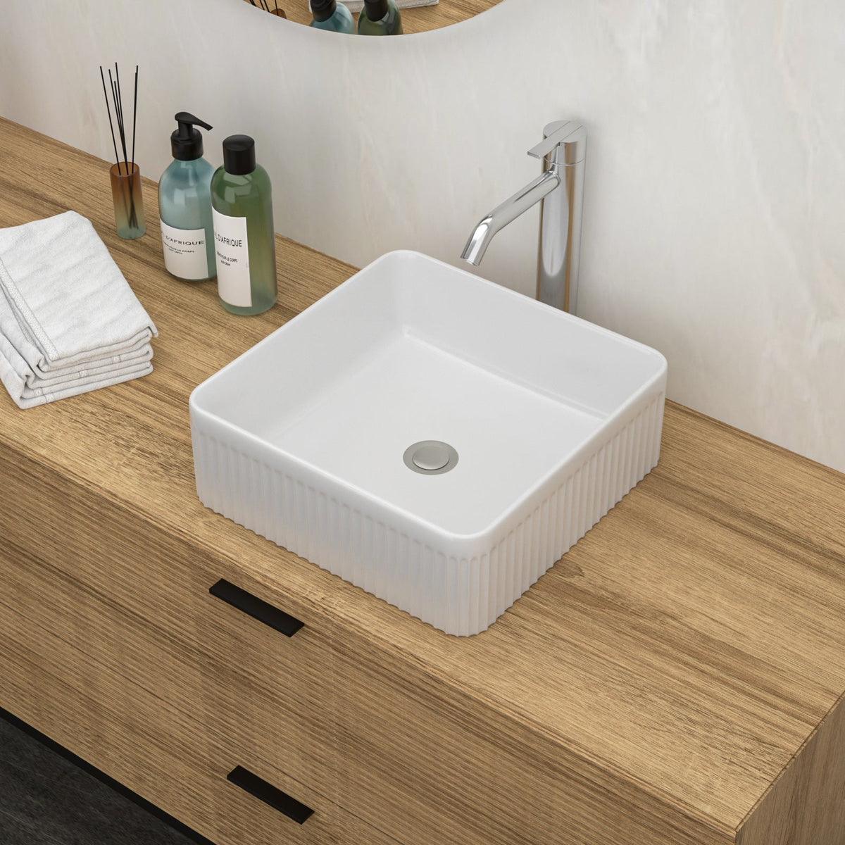 15.69"x15.69" Modern Bathroom Vessel Sink