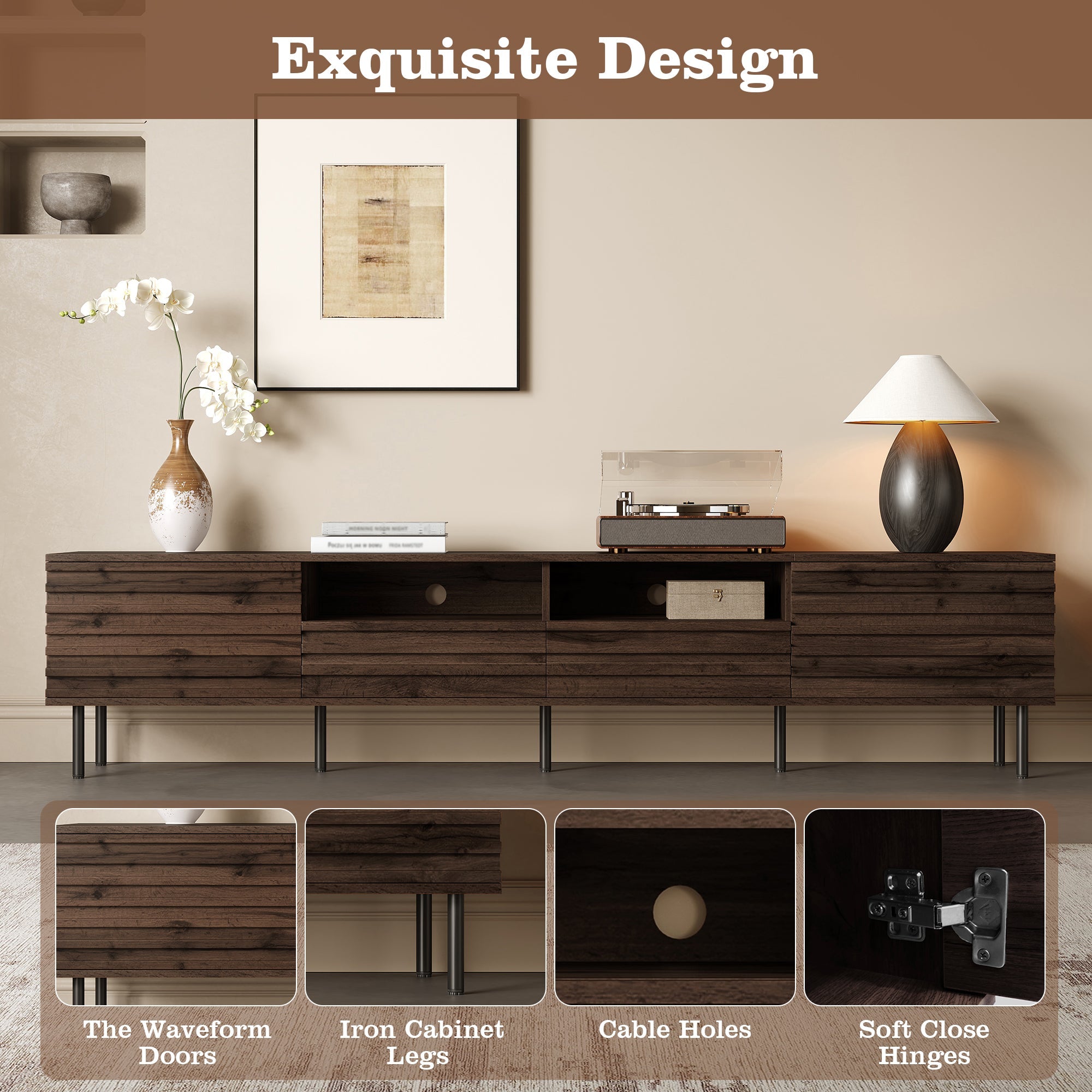 78 Inch Modern TV Stand for TVs Up to 85 Inches