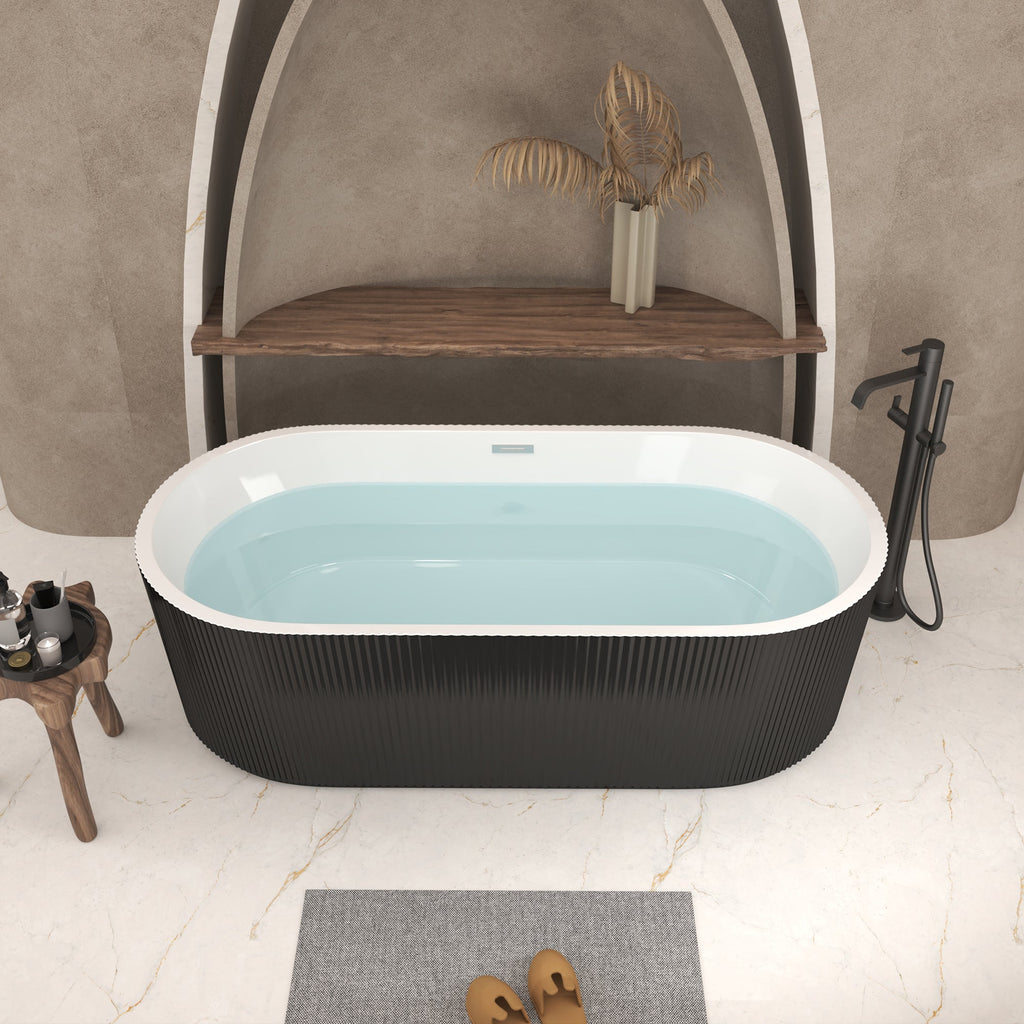 67" Linear Acrylic Freestanding Bathtub