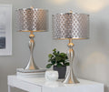 27" Contemporary Metal Table Lamp in Brushed Nickel