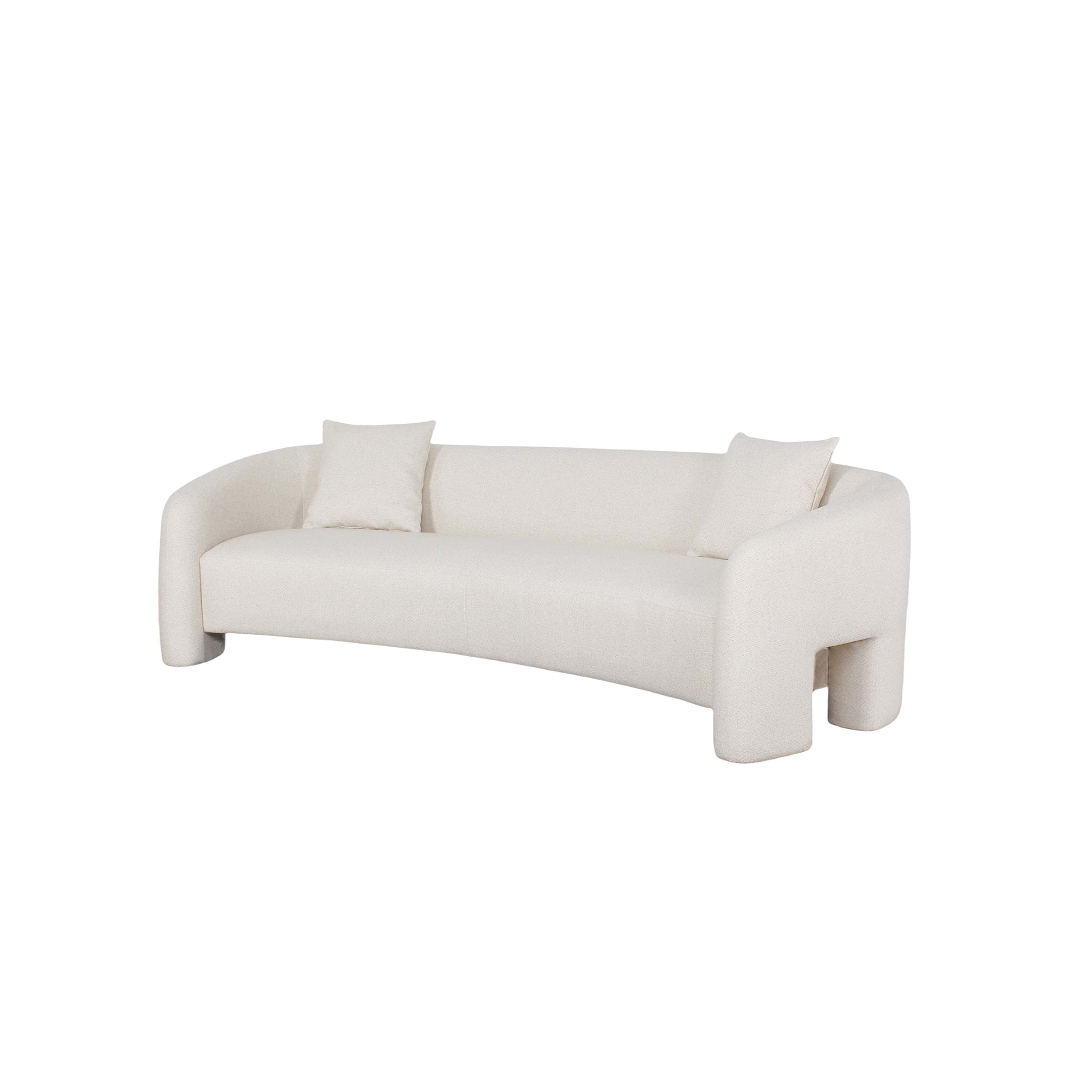 Sylvia 104" Tweed Loveseat in Ivory