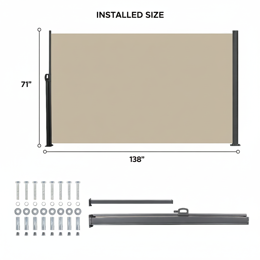 Retractable Side Awning for Outdoor Privacy