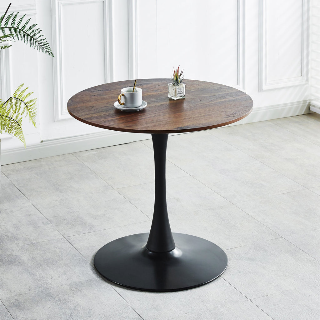 31.5" Walnut Color Top Tulip Table
