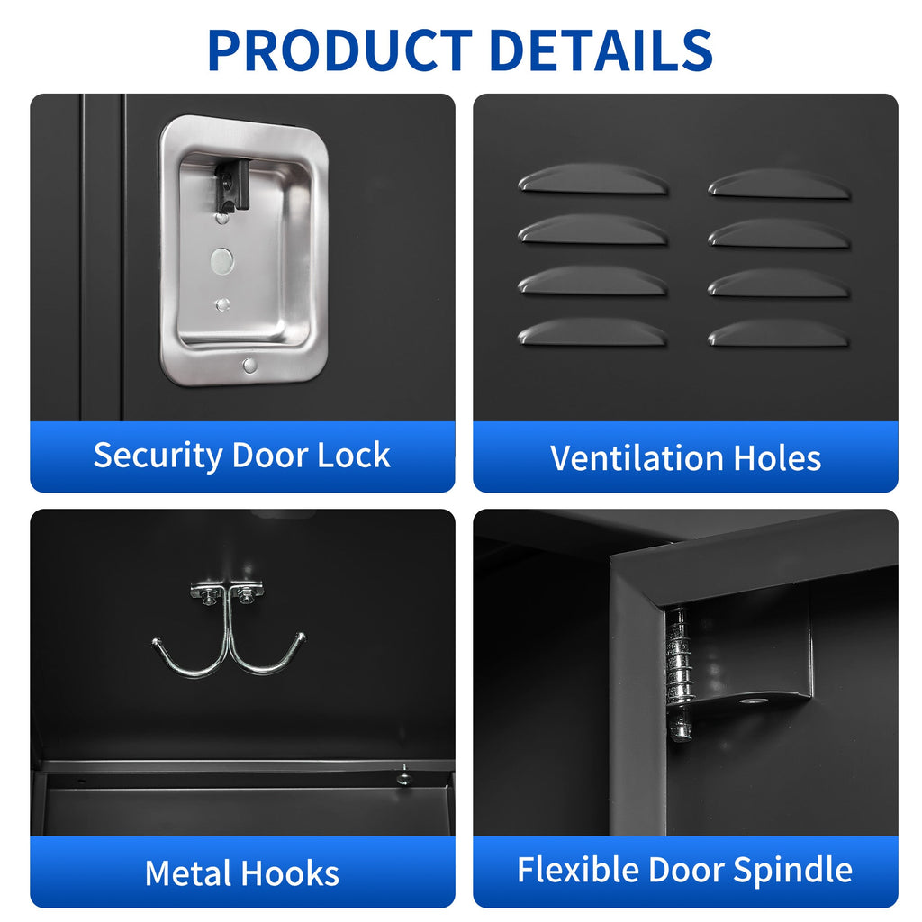 3 Door 72"H Metal Lockers With Lock for Employees