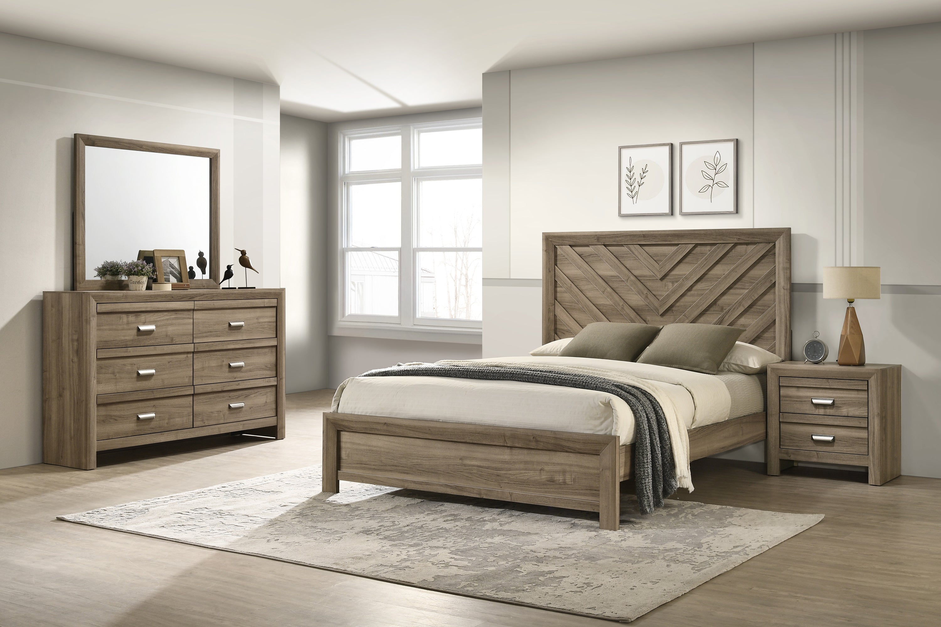 1pc Twin Size Chevron-Patterned Headboard Youth Bed