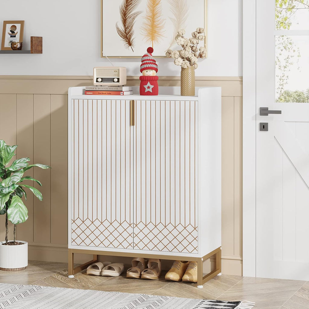 29.52 Inches White Shoe Cabinet