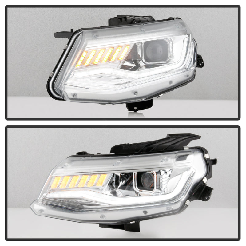 Spyder Chevy Camaro 16-18 Halogen Model Projector Headlights Chrome PRO-YD-CCAM16HALSI-SEQ-C 5087348