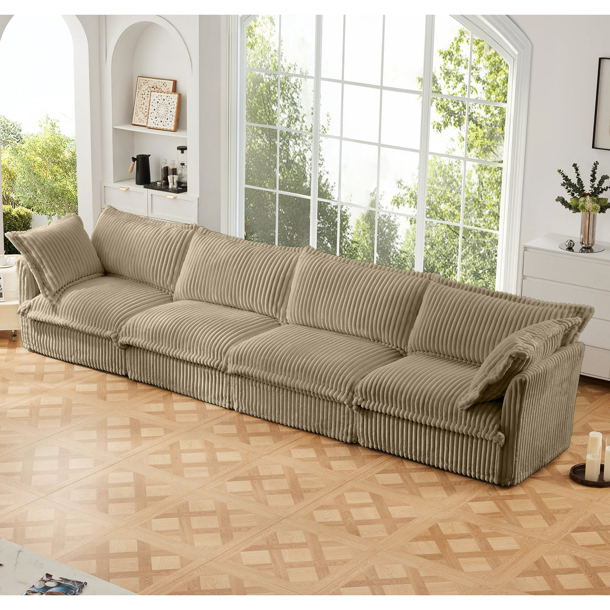 Slipcovered Long Sofa - 4 Seater
