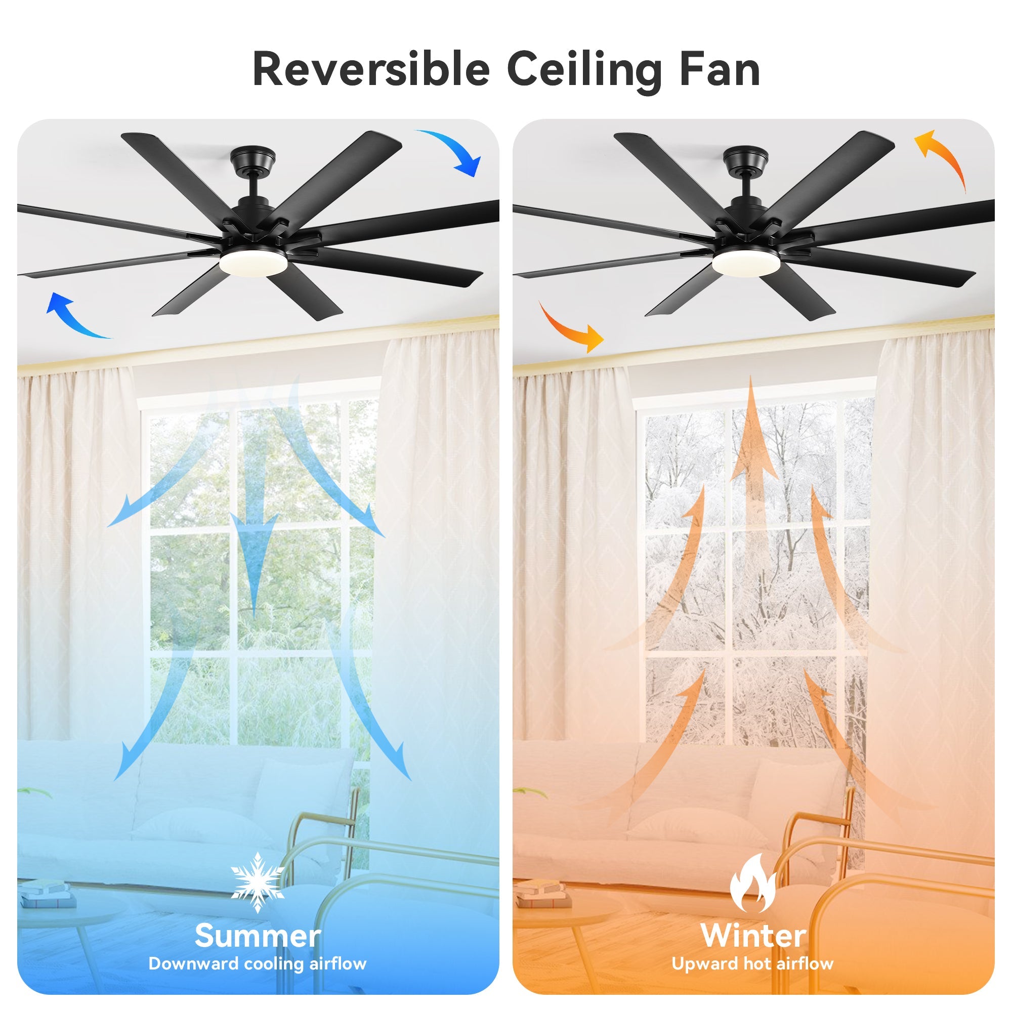Modern 52-Inch Smart Ceiling Fan With Light