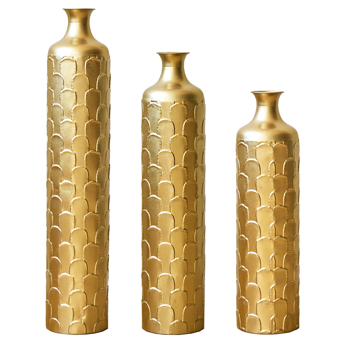 Floor Metal Vases Decorated