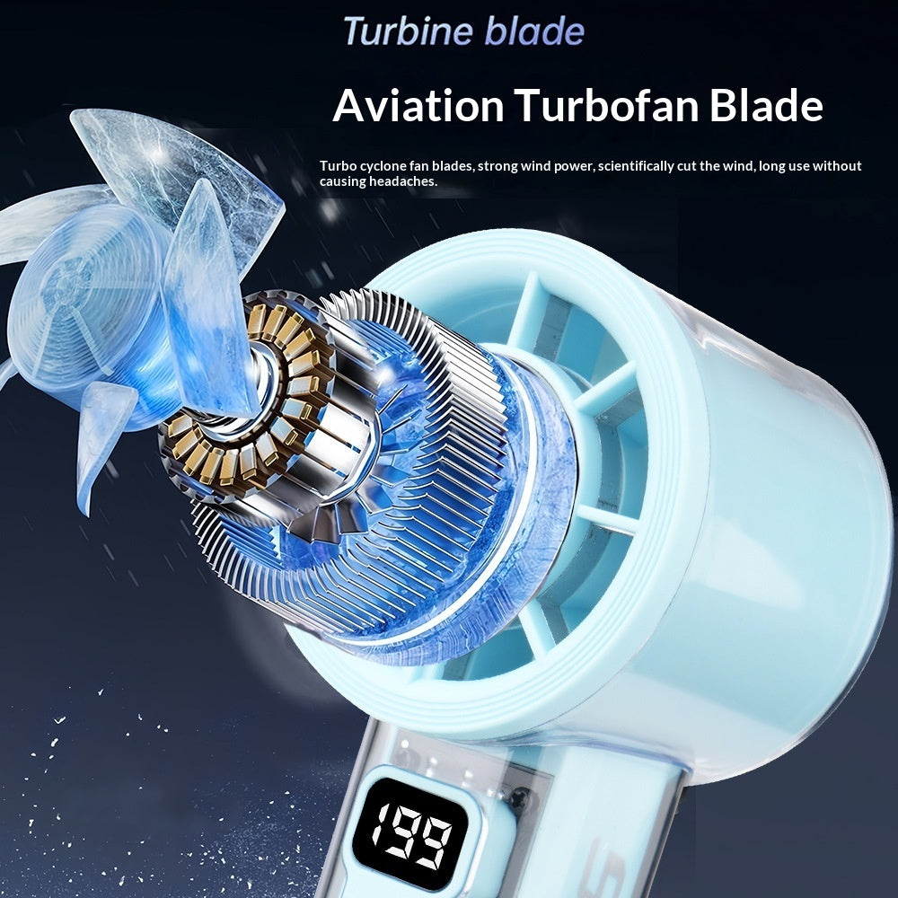 High-Speed Handheld Mini Fan With Digital Display Ice-Cooling Portable For Outdoor And Desk Use