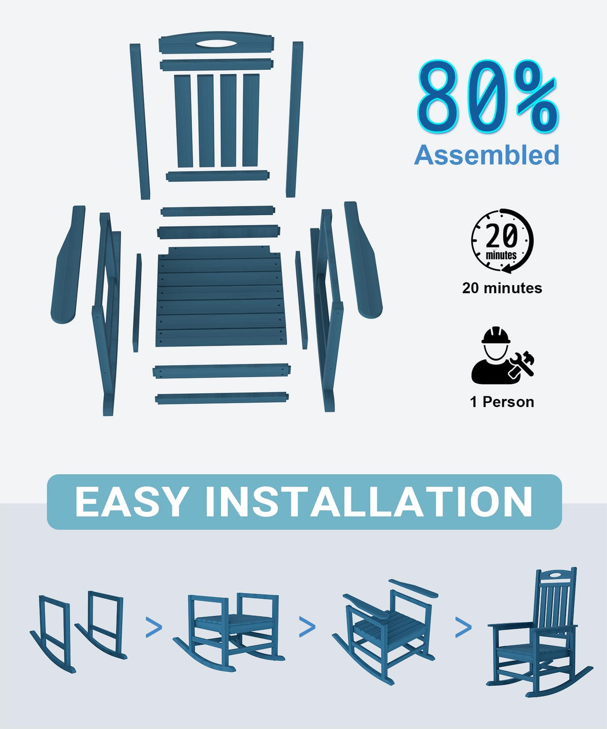 Outdoor Rocking Chair Set of 2