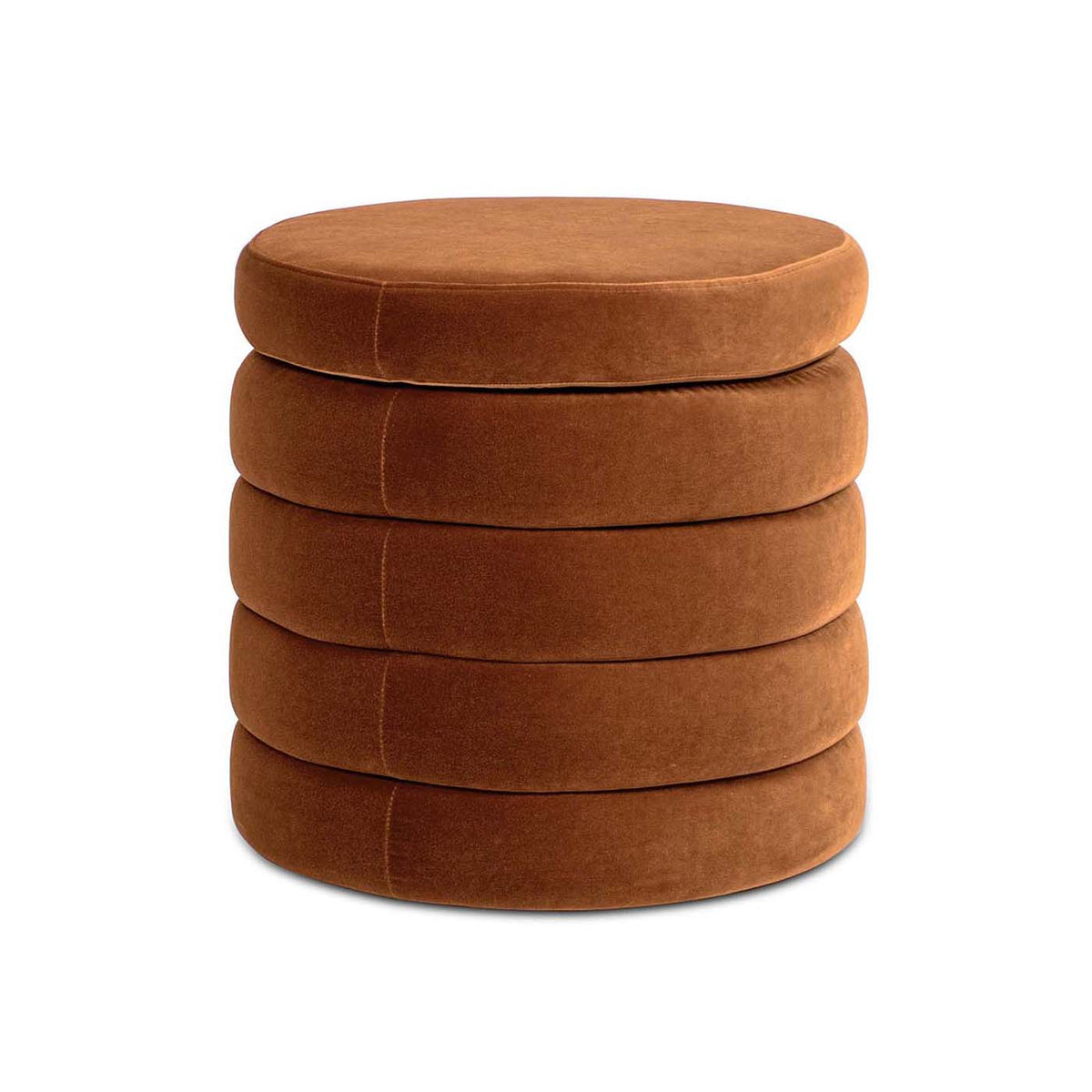 Fuji 19" Oversized Round Storage Ottoman, Burnt