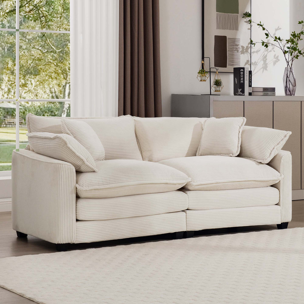 Modern Fabric Living Room Sofa 2 Seater