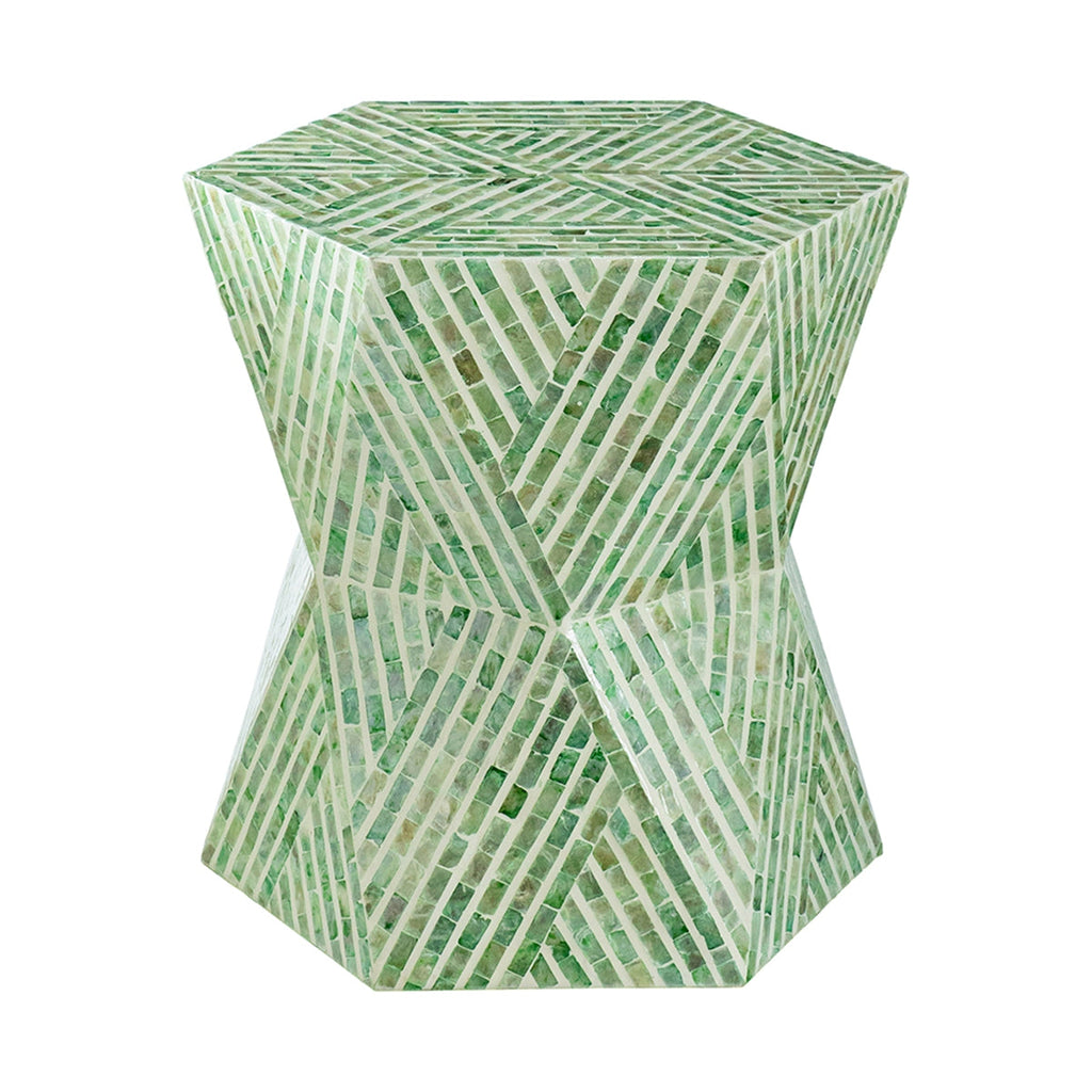 19" Tapered Green Pedestal Stool