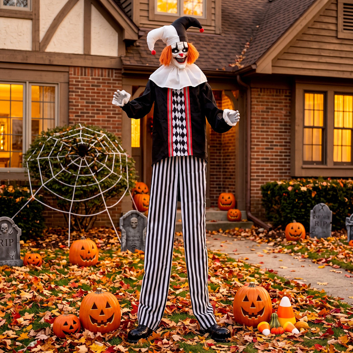 HOMCOM 106" Large Animated Clown Halloween Decoration