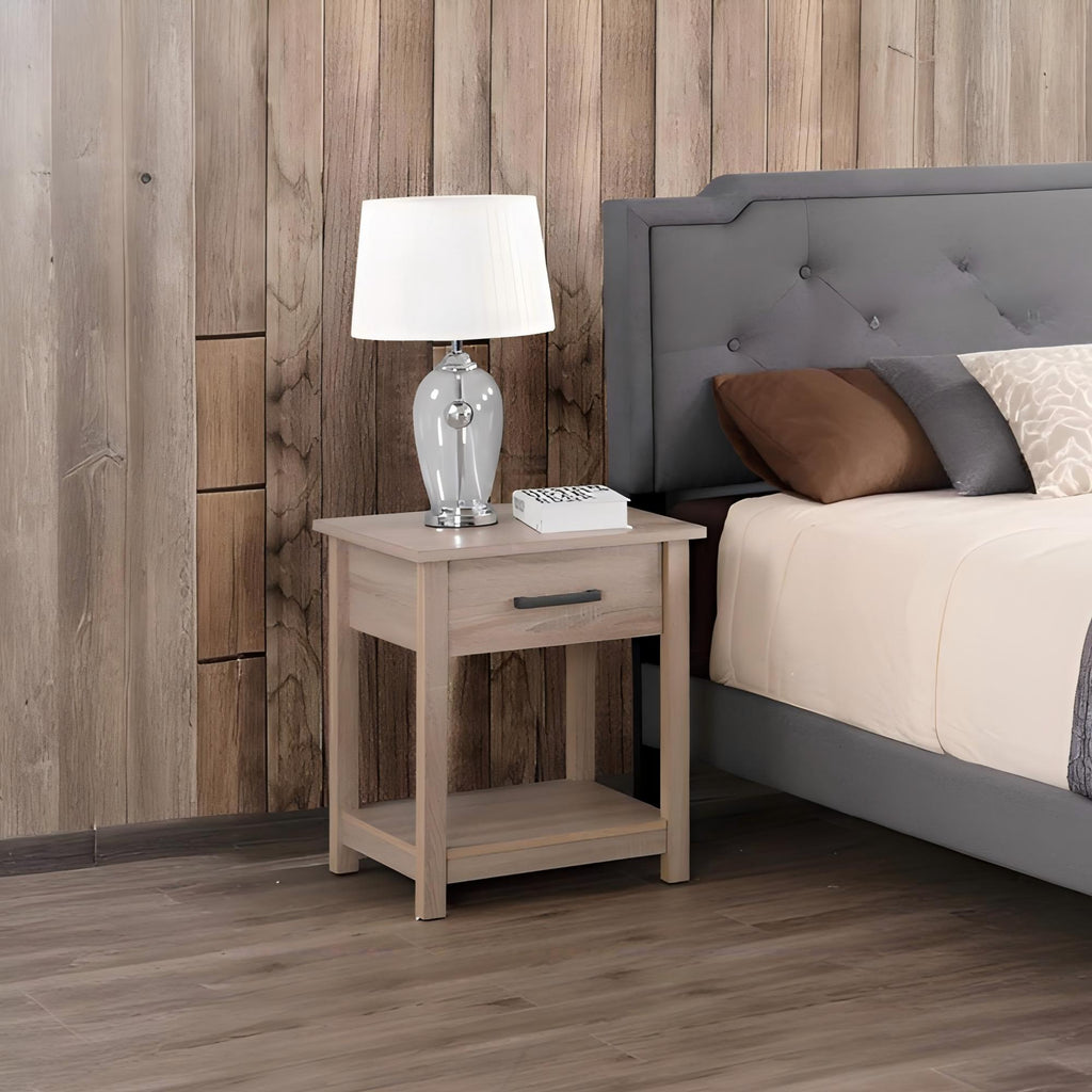 Sleek Contemporary Nightstand In Sandle Wood