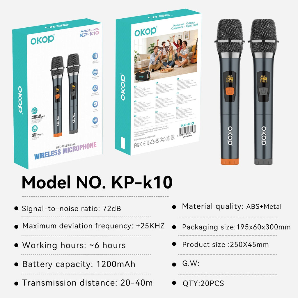 KP-10 11 12 Best-selling Universal 2.4G Wireless Microphone System1 To 2 Handheld Mics In Stock