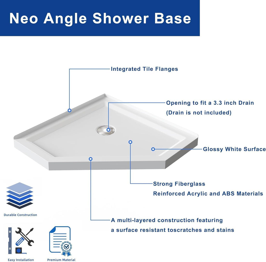 Goodyo Neo-Angle Frameless Shower Door