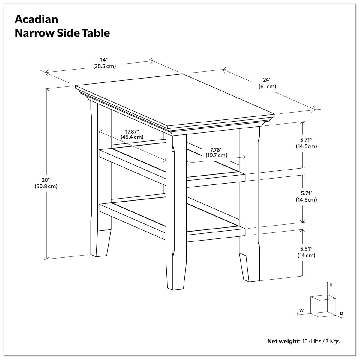 Acadian Narrow Side Table