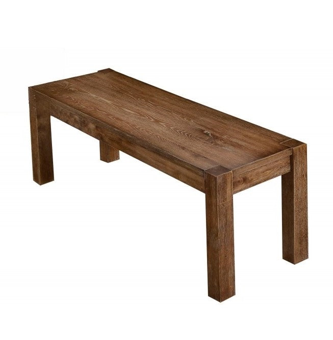 48" Transitional Wood Dining Bench in Driftwood