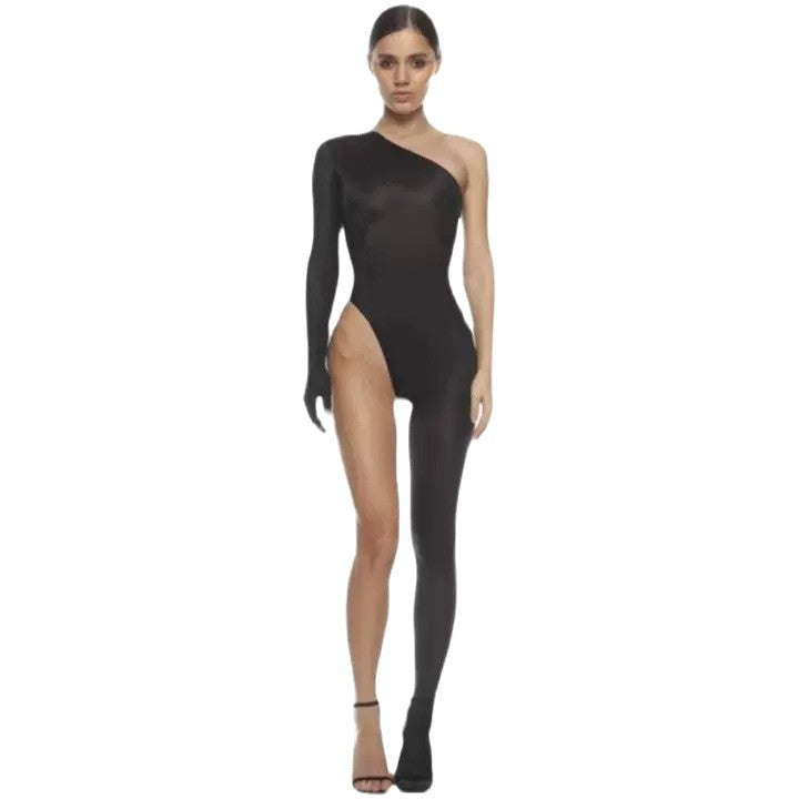One-shoulder Jumpsuit With A Slimming Leg-revealing Design