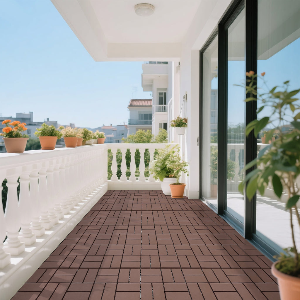 Plastic Interlocking Decking Tiles - 44 Packs