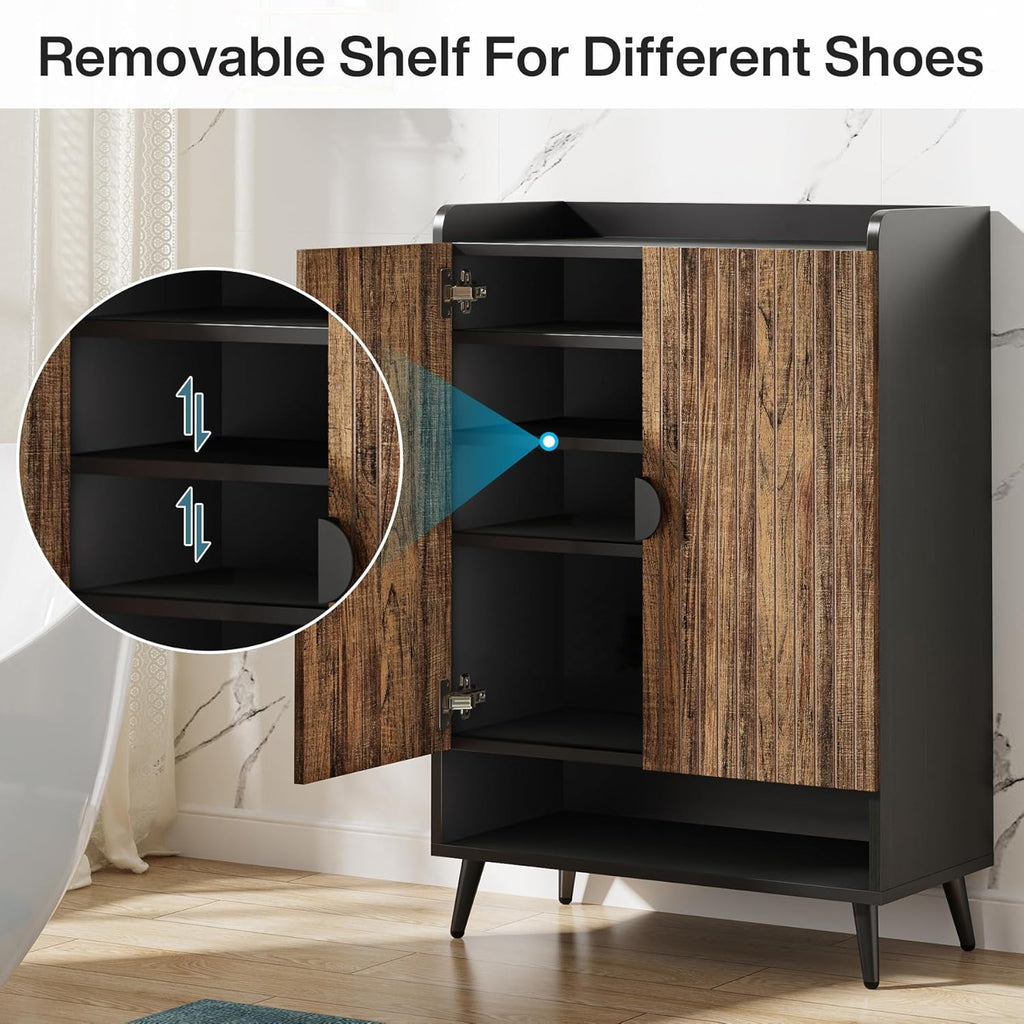 29.6 Inches Rustic Brown Shoe Cabinet