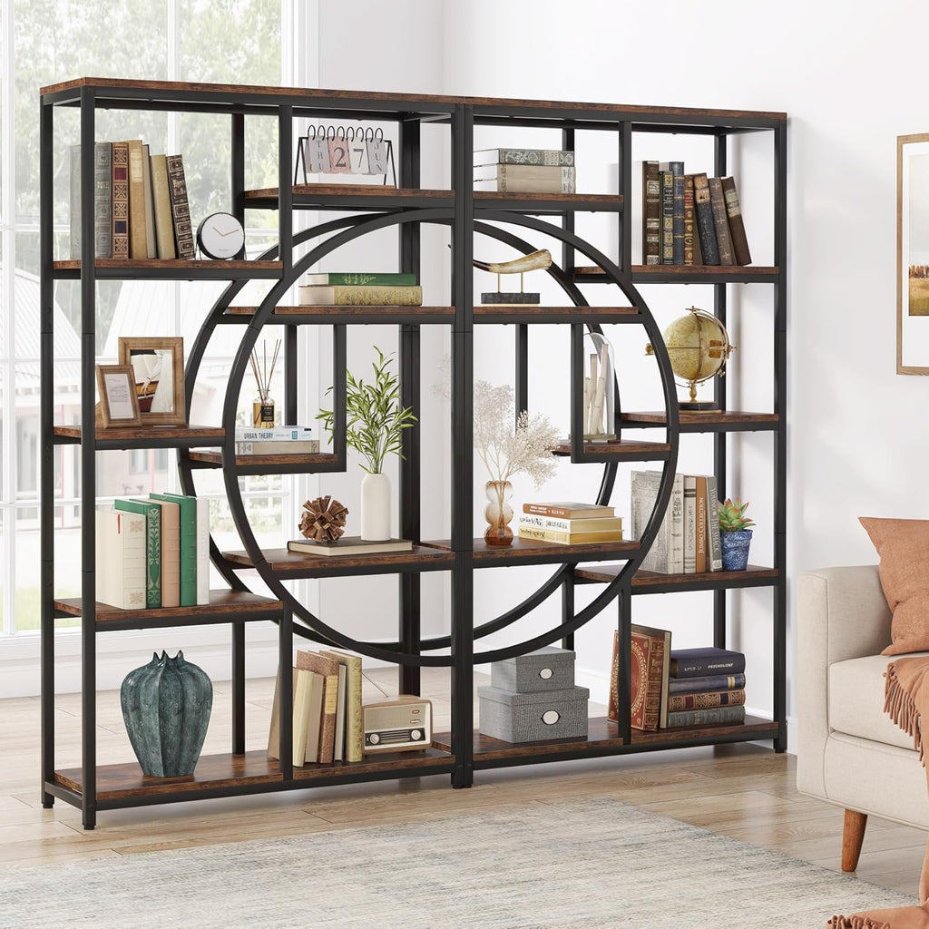 68.89" Height Industrial 5-Tier Rustic Brown Etagere