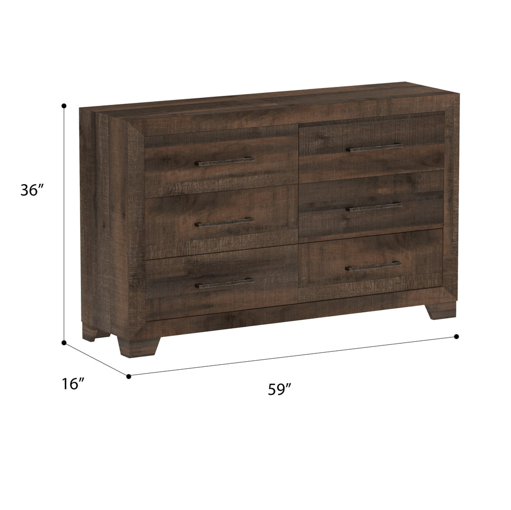 Brown 6-Drawer Dresser