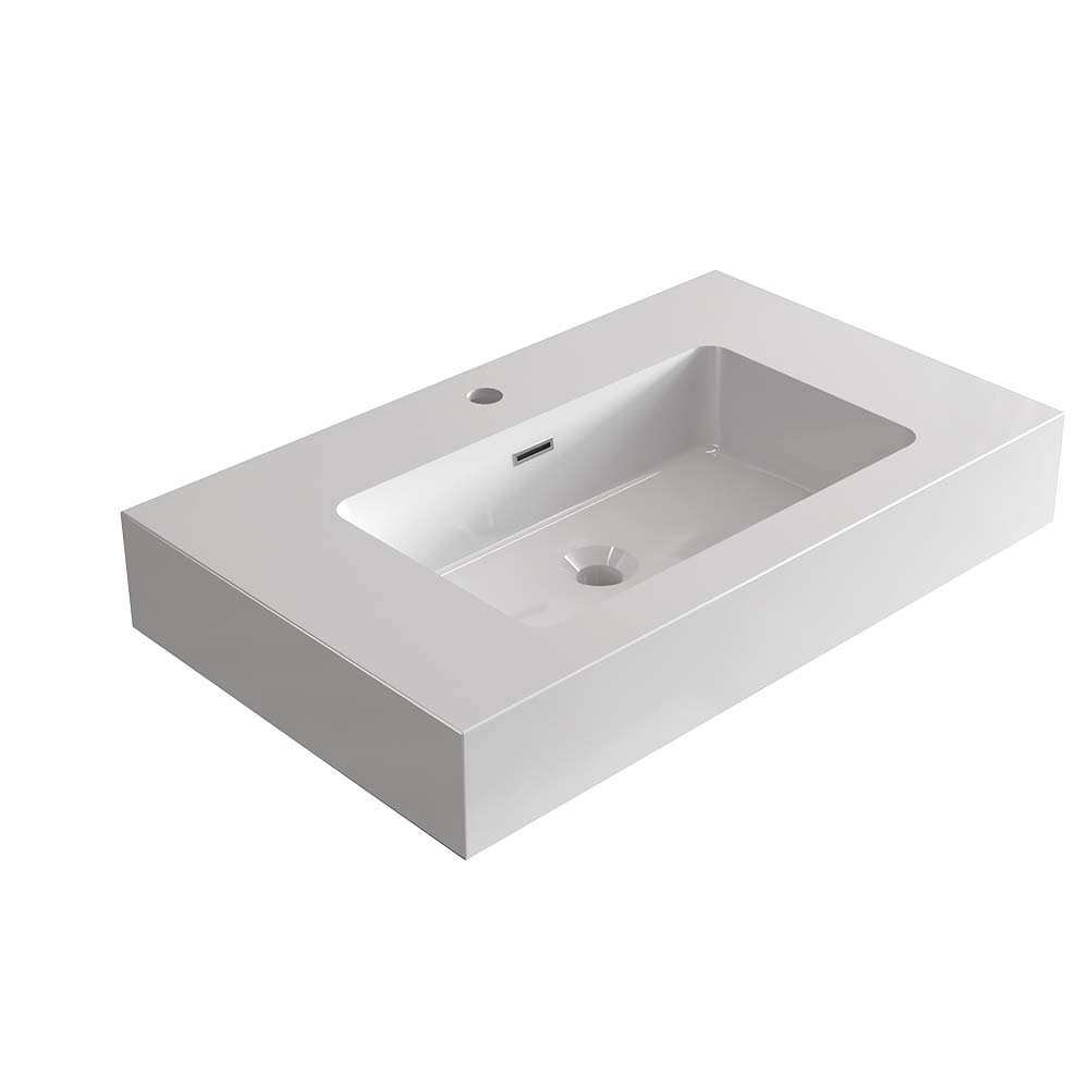 Glossy White Integrated Basin