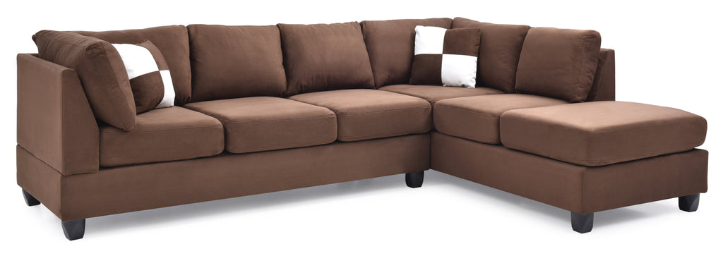 Malone G632B-SC Sectional (Without Ottoman) - Chocolate