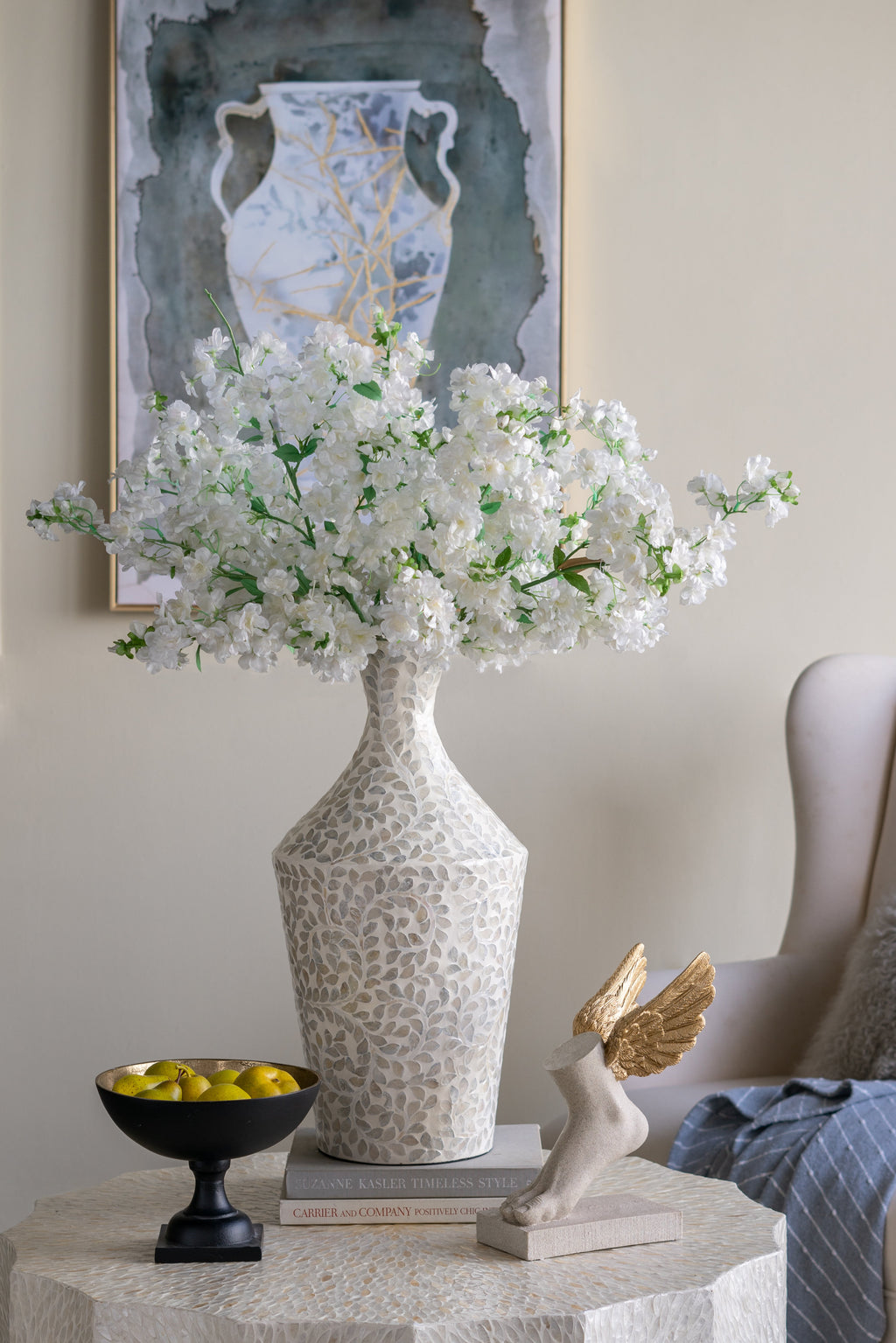 D9.8x19.7" Decorative Paper Powder Vase