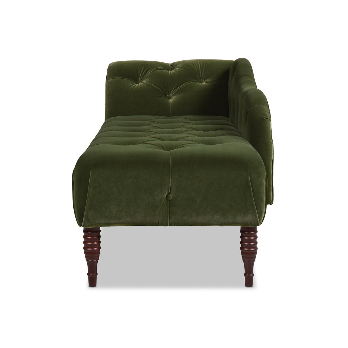 Samuel Tufted Roll Arm Chaise Lounge, Olive