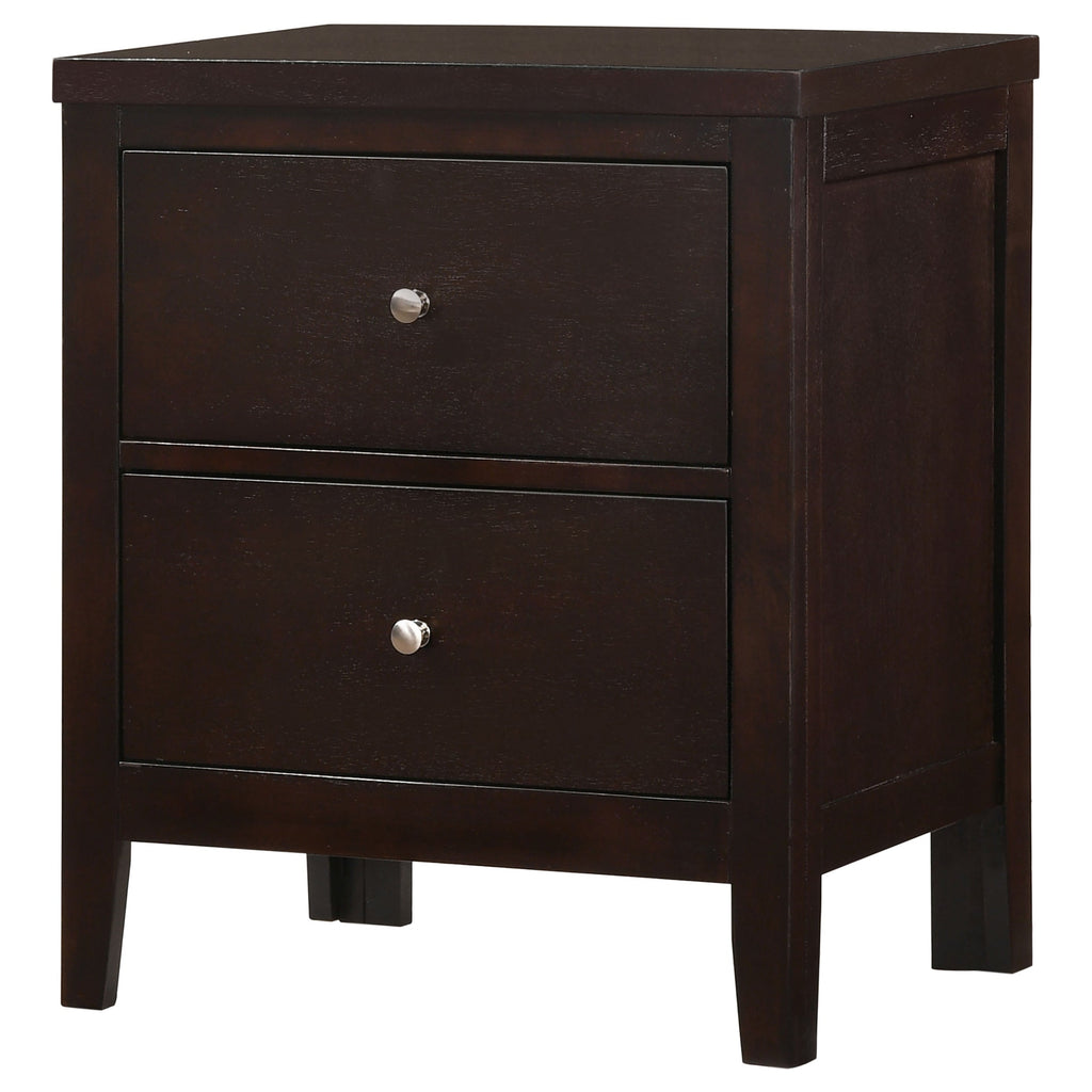 Garrett Cappuccino 2-Drawer Rectangular Nightstand