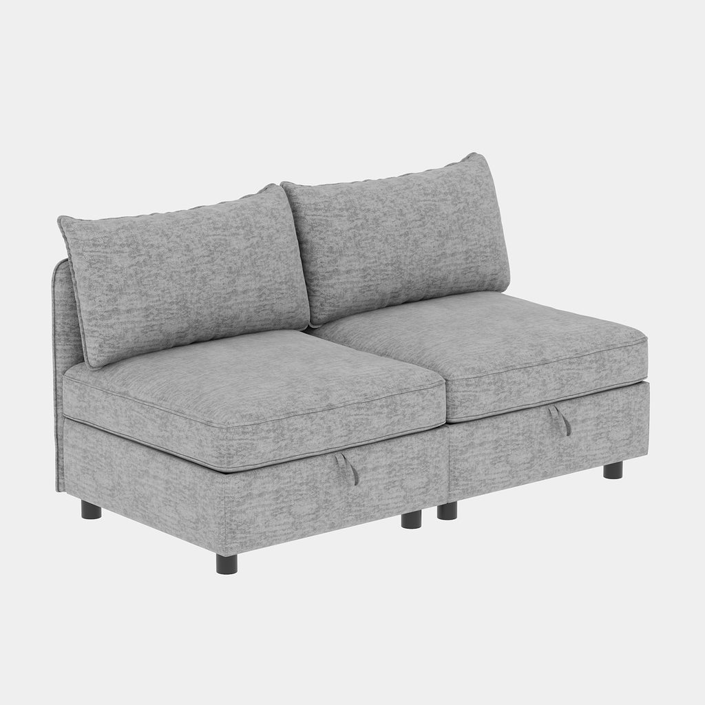 Modular Sectional Sofa, Convertible with Storage