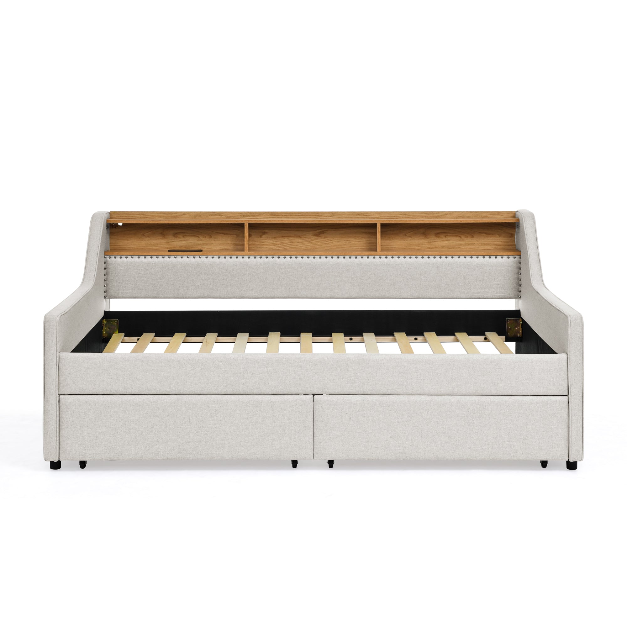 Twin Size Upholstery Sofa Bed with LED Lights
