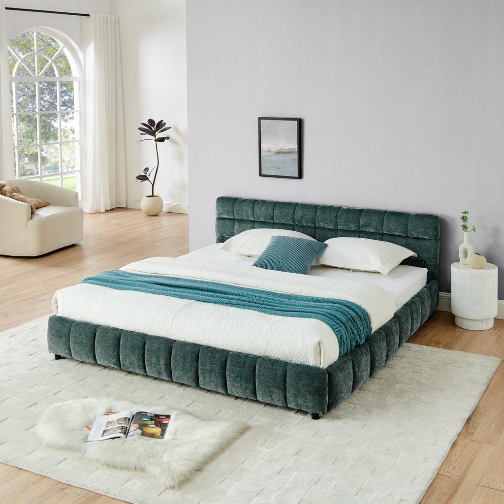 King Size Upholstered Bed with Storage Drawer