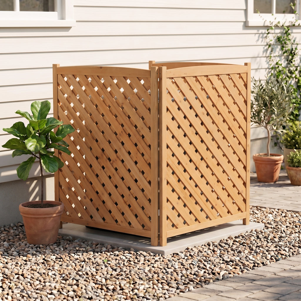 3-Panel Outdoor Air Conditioner Fence Screen