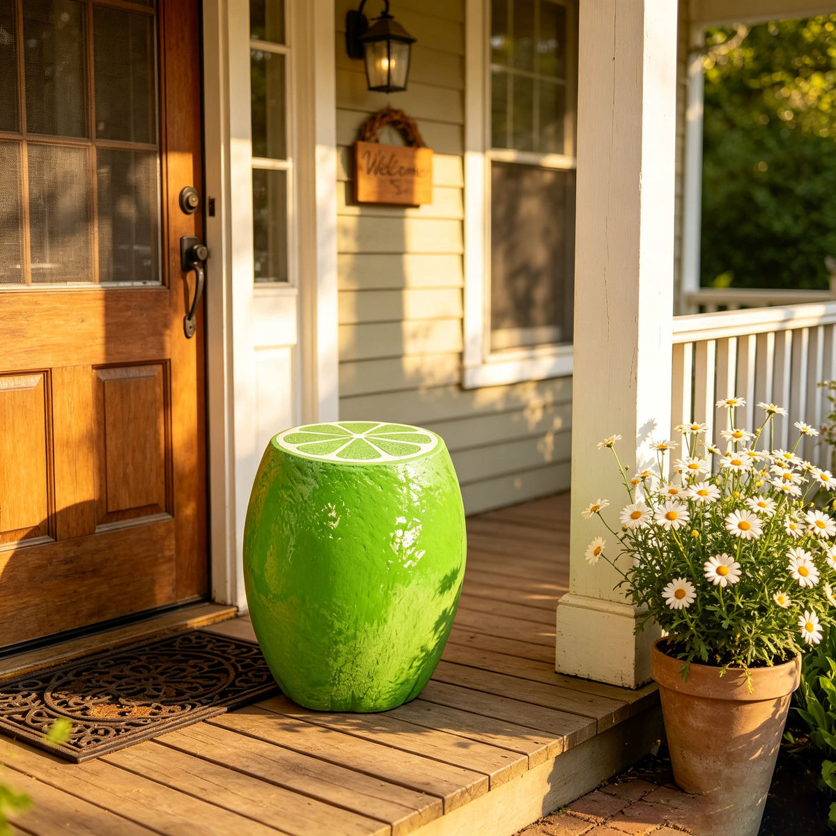 14.17" High Novelty Lime Stool