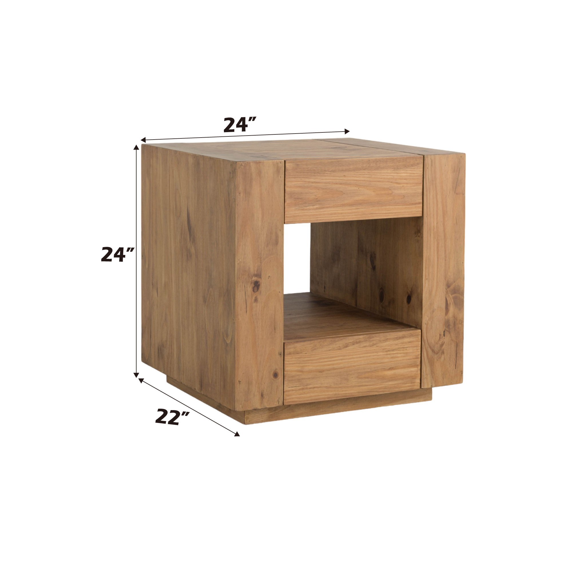 Harlan Oak-Finish End Table