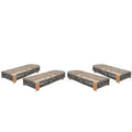 Outdoor Acacia Wood Patio Adjustable Lounge Chair Set of 4