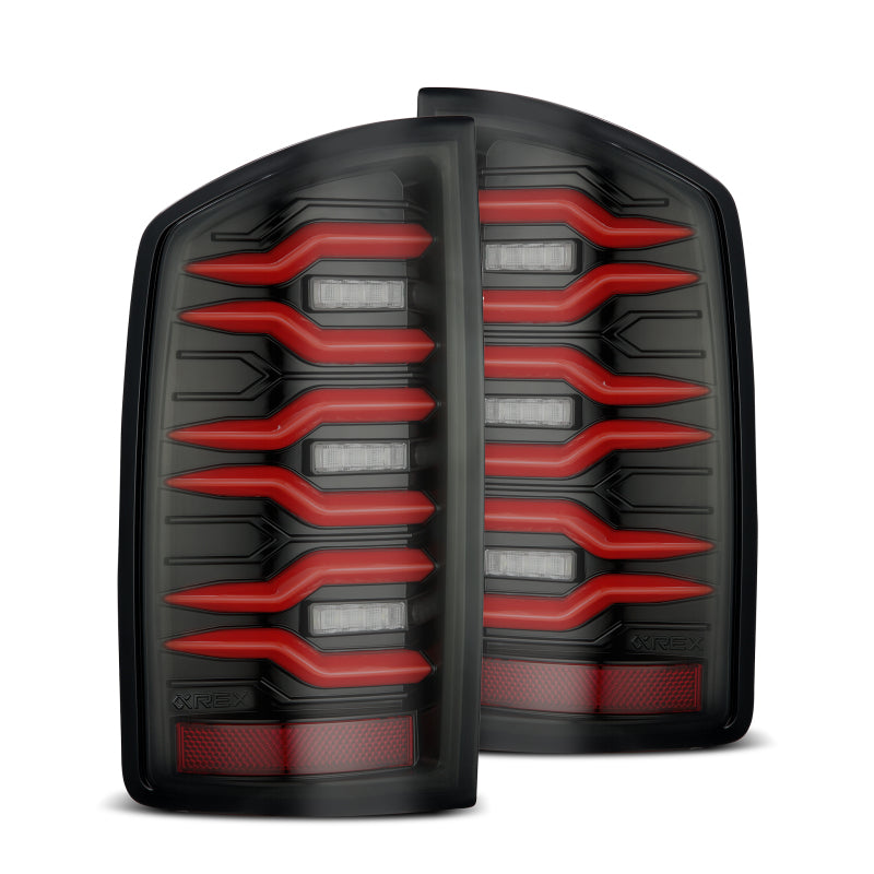 AlphaRex 02-06 Dodge Ram1500 + 03-06 Dodge Ram2500/3500 Luxx-Series LED Tail Lights (Pair) Black/Red 641030 *Discontinued