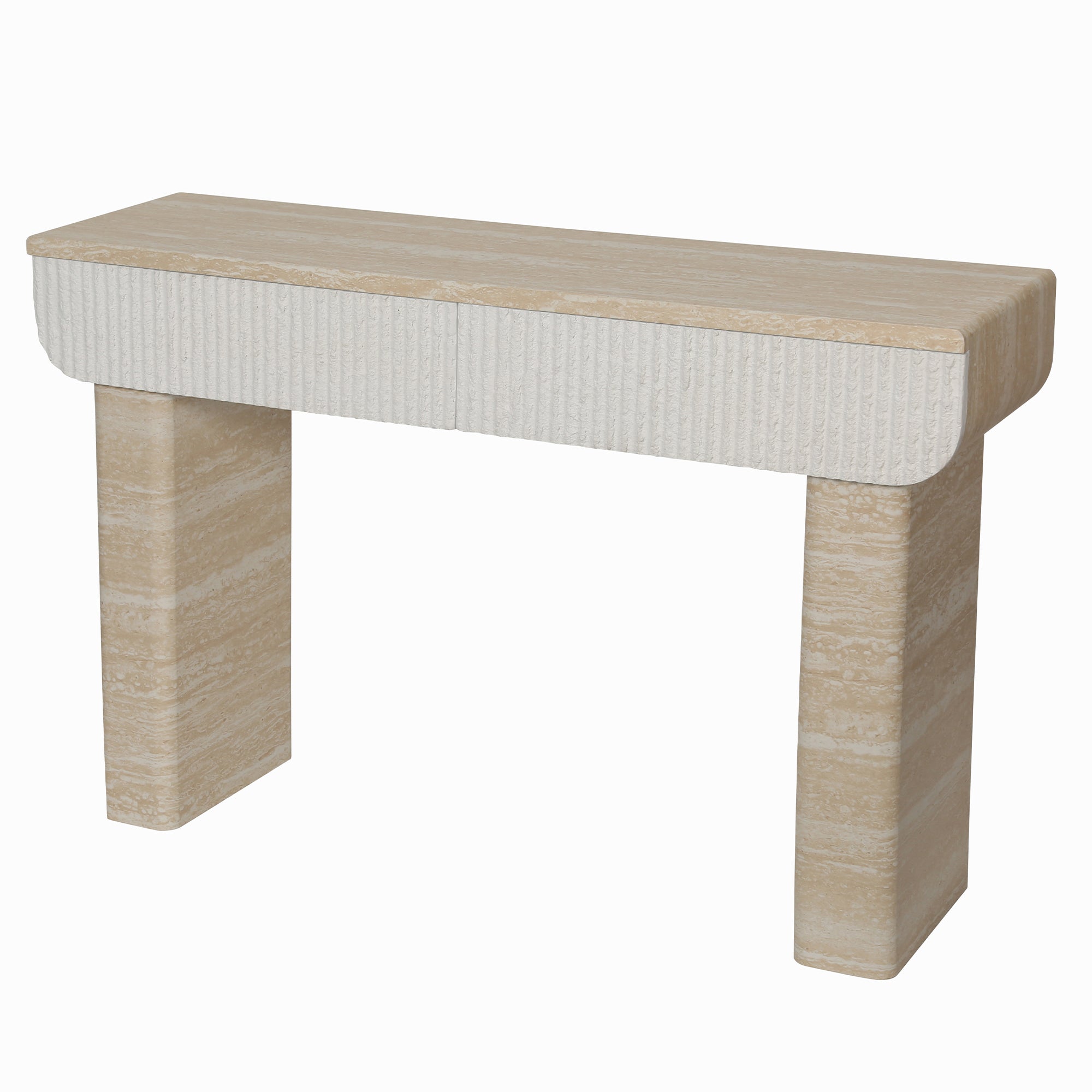 Entryway Table With Two Hidden Handle Drawers